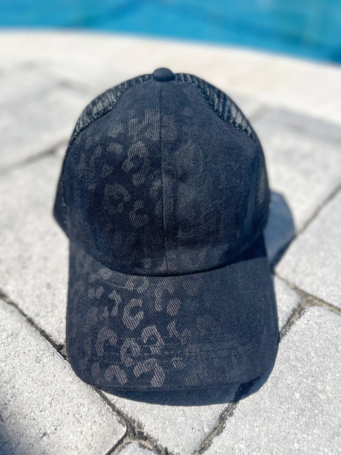 Black Jaguar Print Trucker Hat