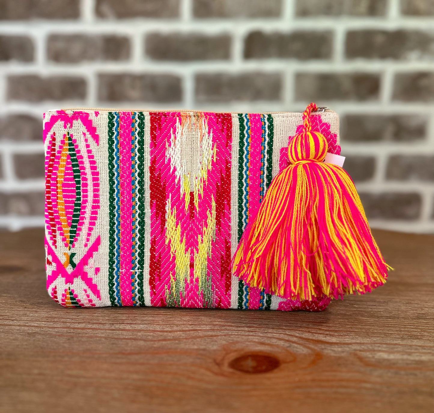 Boho Cotton Acrylic Purse With Tassel for Women