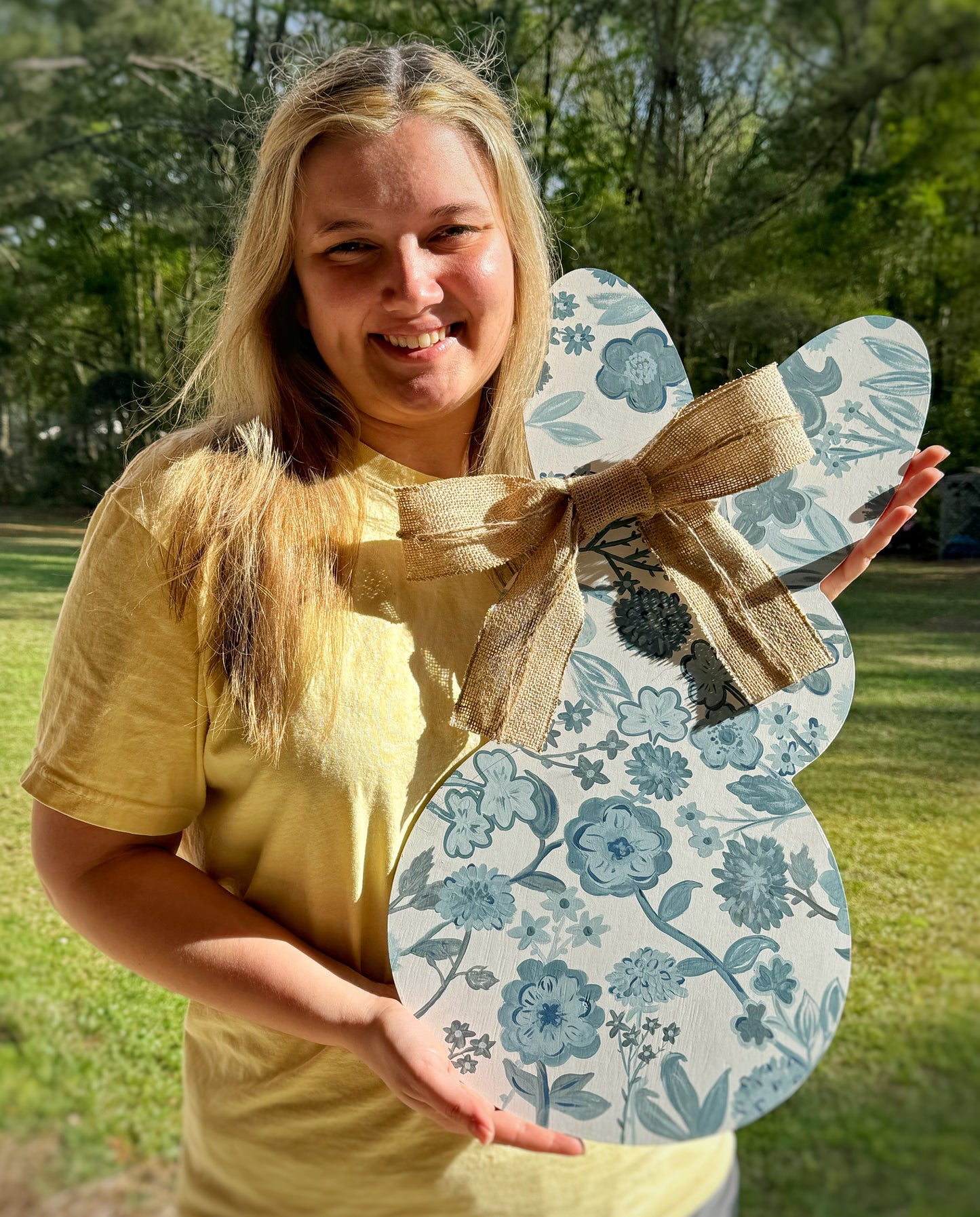 Hand Painted Wooden Bunny