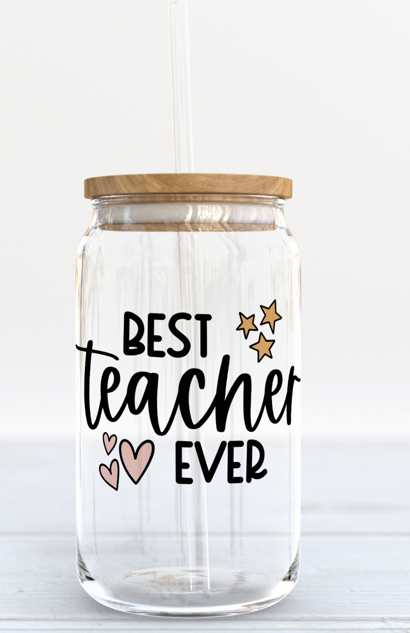 Best Teacher Ever 16oz glass