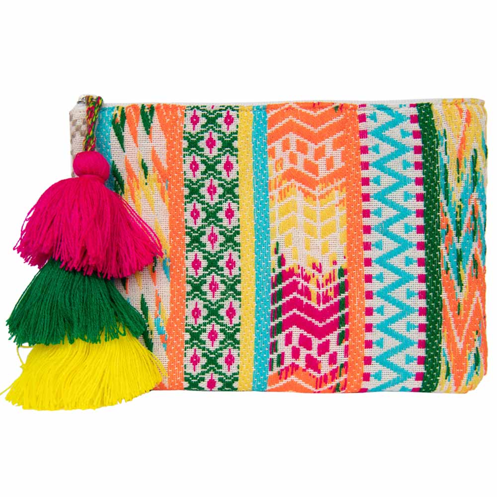 Bohemian Rainbow Women's Pocketbook with Layered Tassel