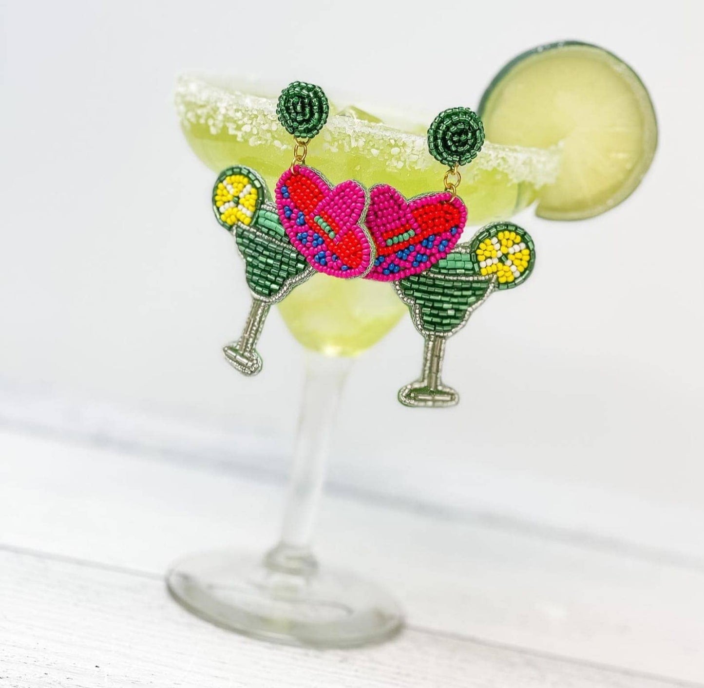 Seed Beaded Margarita Dangle Earrings