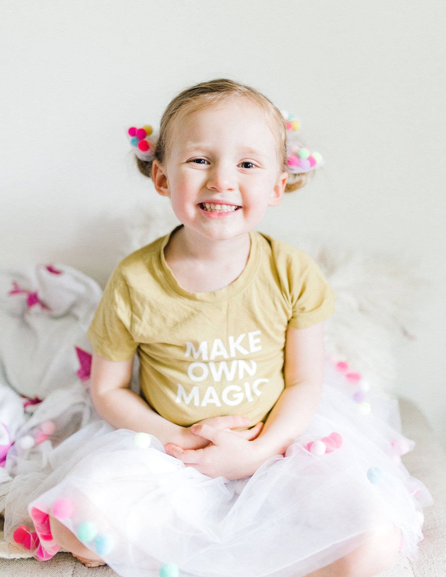 Pom Pom Tutu With Pom Pom Hair Tie - White